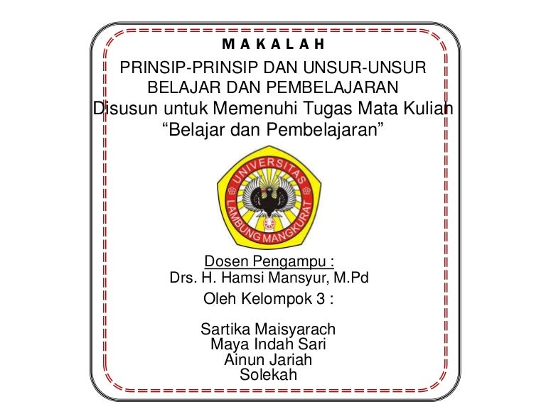 Makalah belajar dan pembelajaran___Prinsip-prinsip  