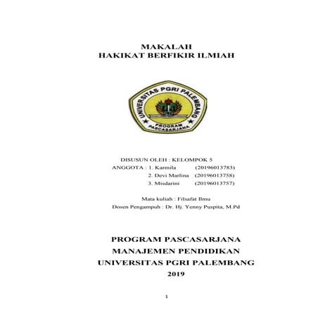 Makalah Berfikir Ilmiah Pdf