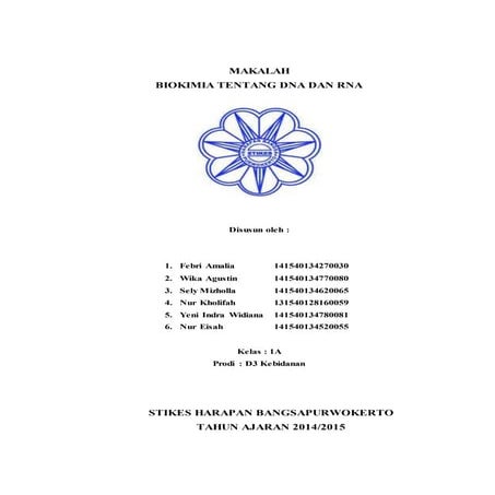 Makalah  biokimia tentang dna dan rna