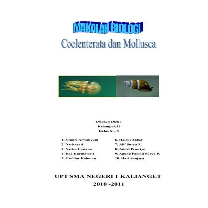 Makalah biologi (coelenterata dan mollusca)