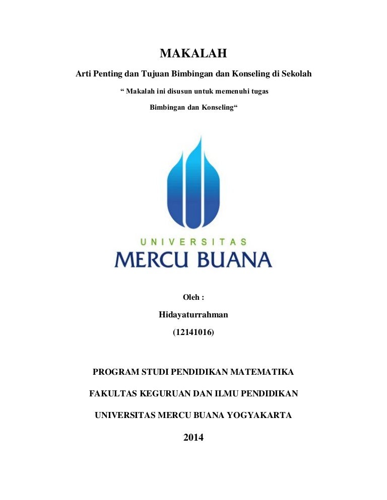 Makalah Bk Arti Tujuan Bk Sekolah