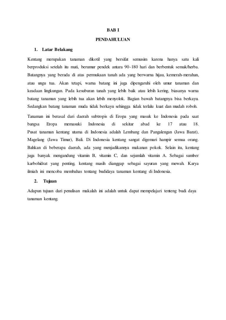 Makalah Budi Daya Tanaman Kentang