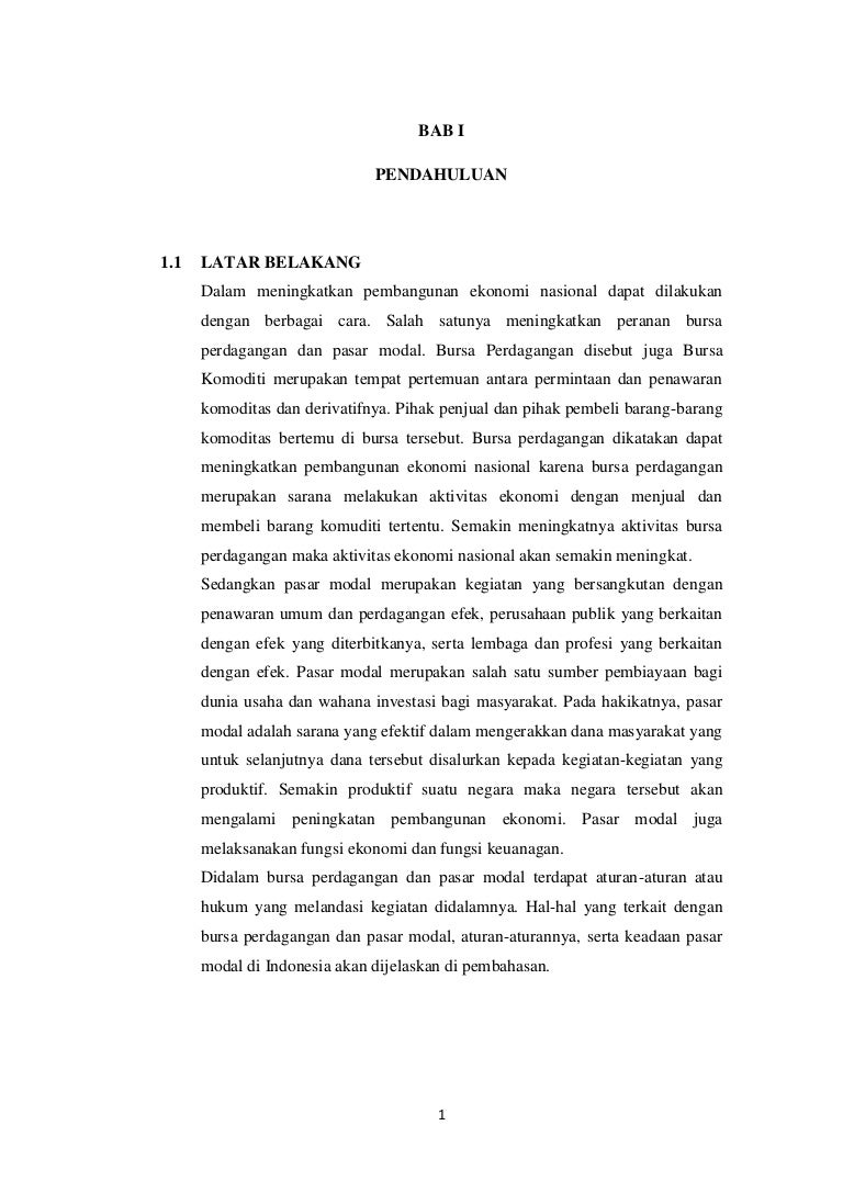 Makalah Bursa Perdagangan Dan Pasar Modal