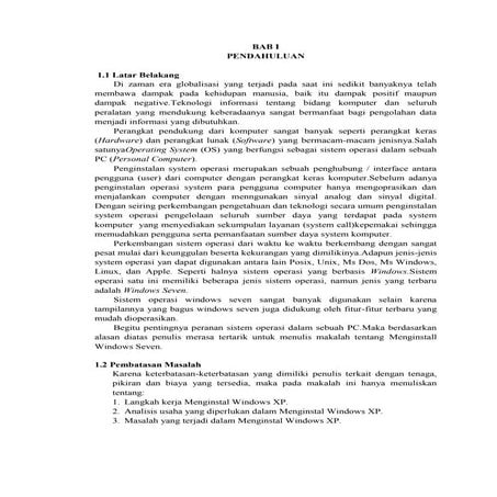 Makalah cara instalasi windows xp