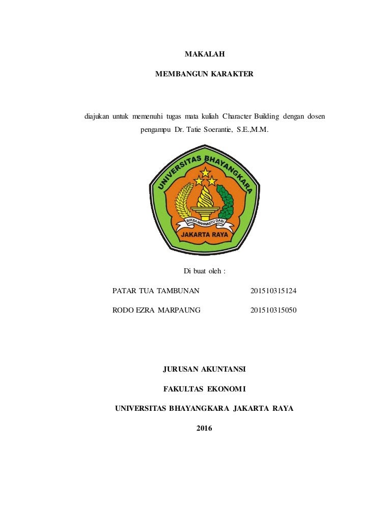 Makalah Character Building Makalah Character Building