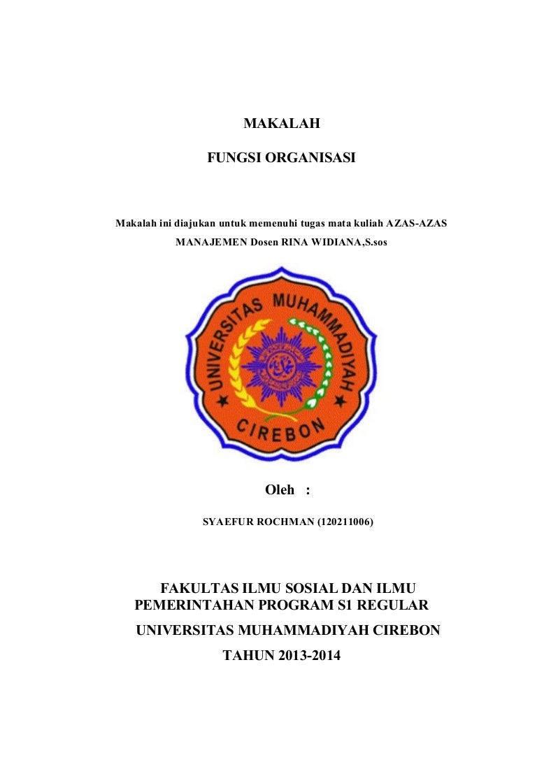 Makalah Cover Bu Rina Fungsi Organisasi