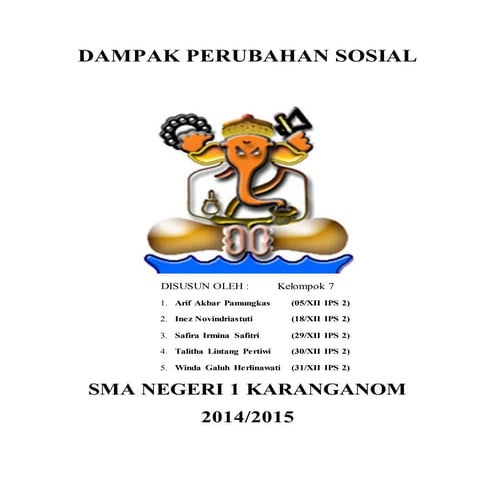Makalah dampak perubahan sosial