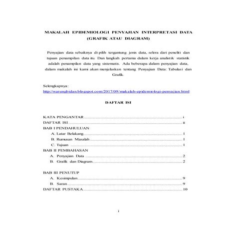 Makalah epidemiologi penyajian interpretasi data grafik atau diagram