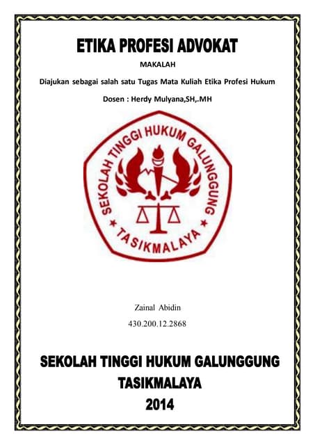 Makalah Etika Profesi Advokat