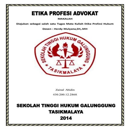 Makalah Etika Profesi Advokat