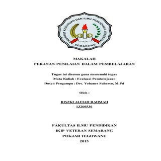 Makalah peranan evaluasi dalam pemb...
