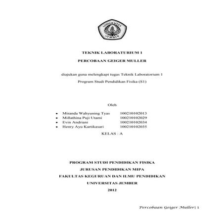 PERCOBAAN GEIGER MULLER