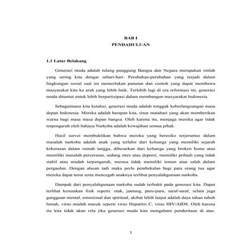 Makalah generasi muda dan narkoba