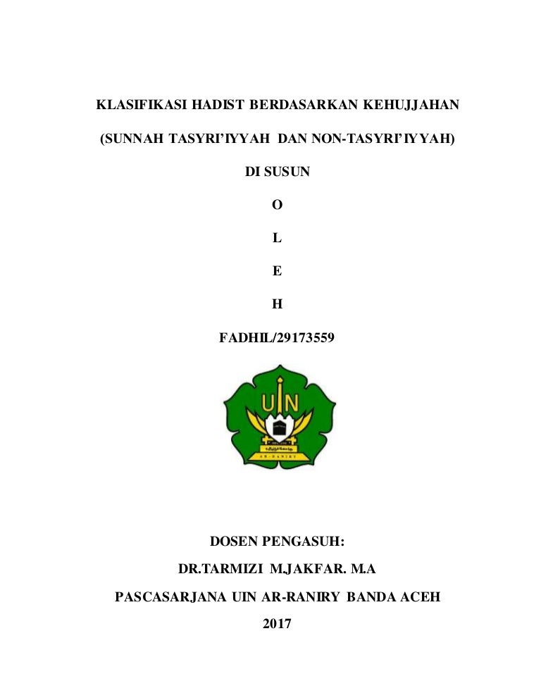 Contoh Cover Untuk Makalah Uin Arraniri Banda Aceh - Soal Matpel
