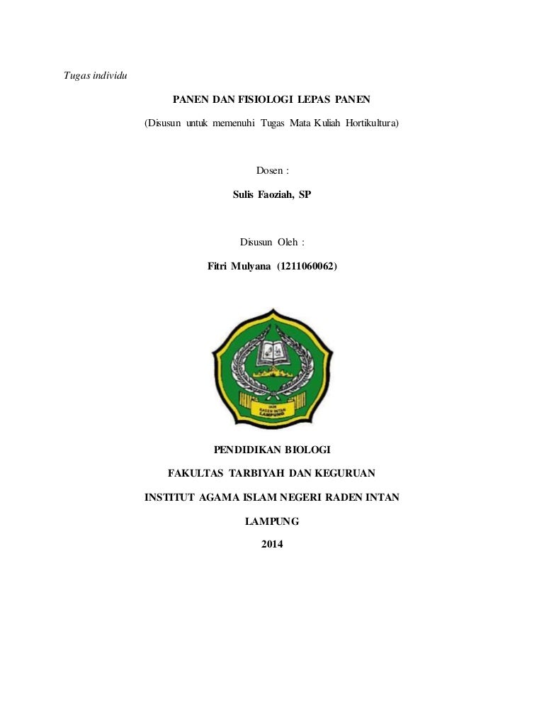 Makalah Panen Dan Pascapanen