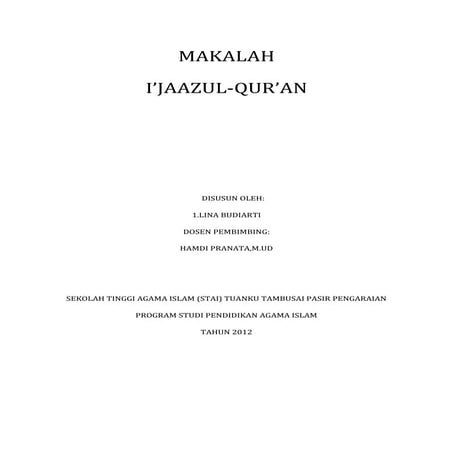 Makalah I'jaaz Al qur'an