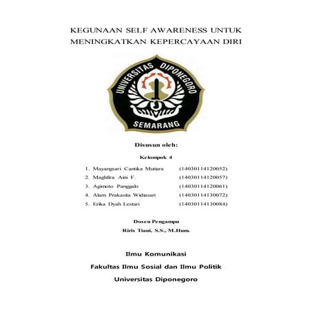 Makalah tentang kegunaan self awareness untuk meningkatkan percaya diri