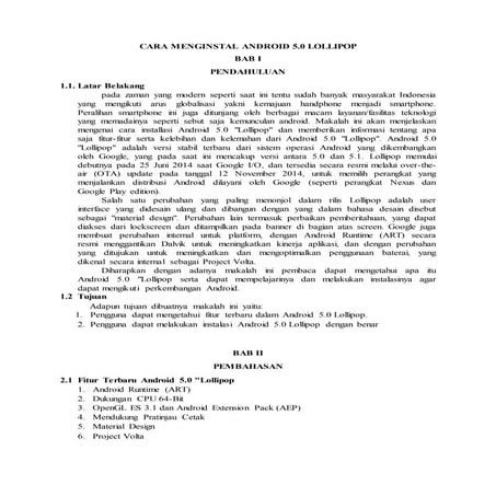 Makalah Instalasi Android 5.0 "Lollipop"