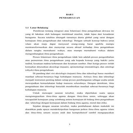 Makalah integrasi ilmu