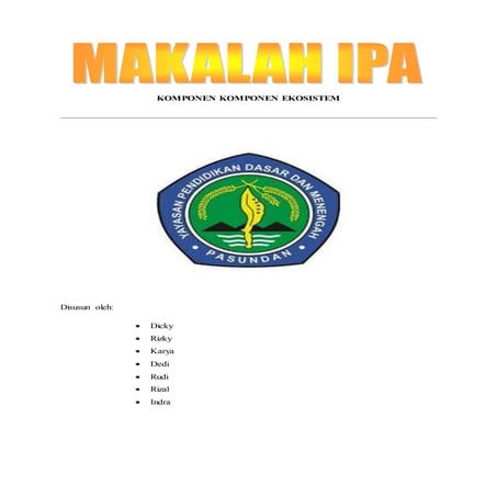 Makalah IPA ( KOMPONEN EKOSISTEM )