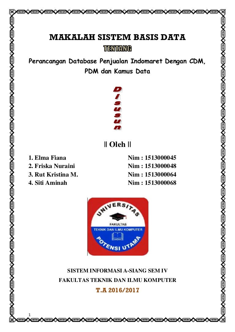 Makalah I Rancangan Database Cdm Dan Pdm
