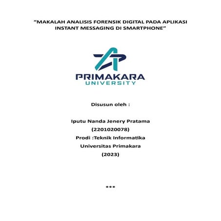 FORENSIC ANALYSIS ON INSTANT-MESSAGING APPLICATION | PDF