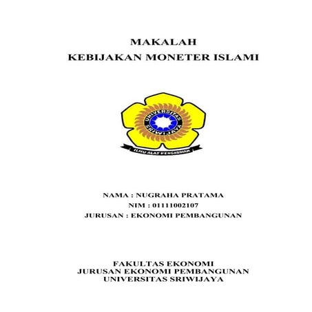 Makalah kebijakan moneter islami