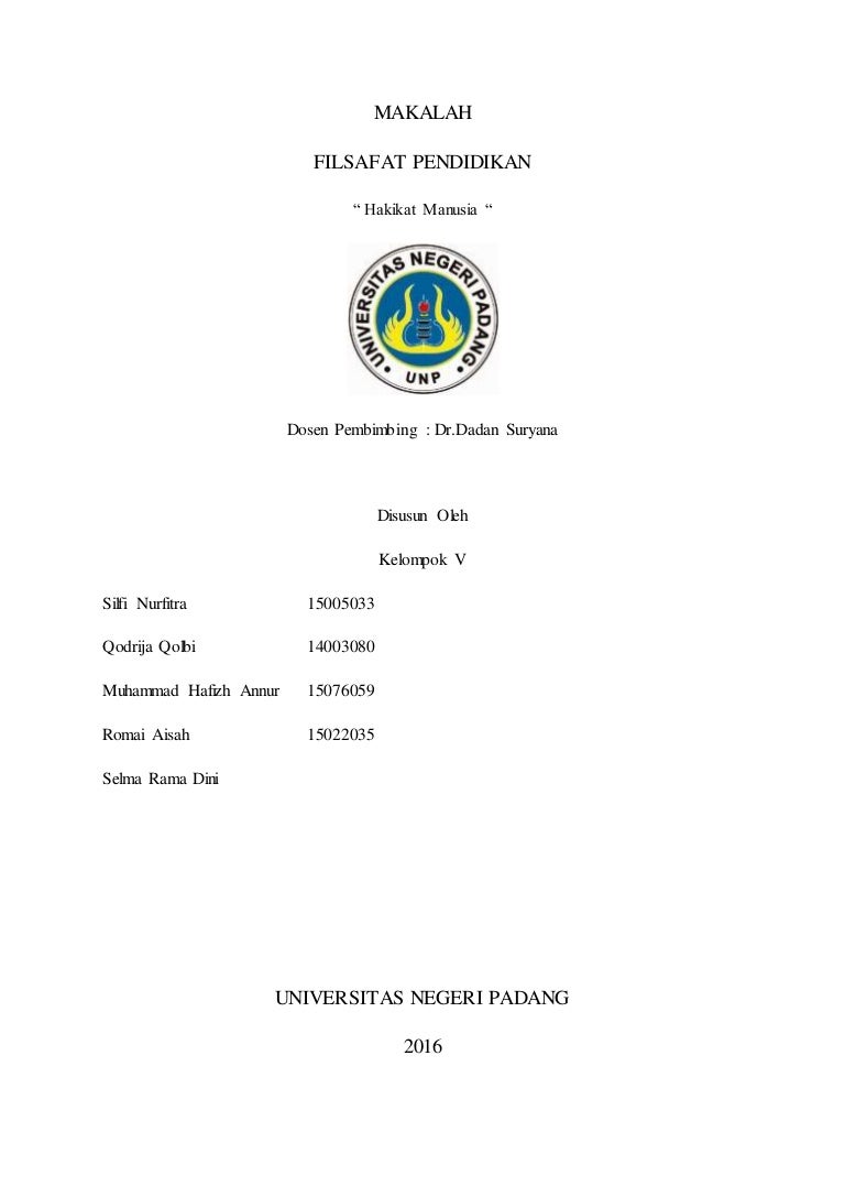 Fp Makslah Filsafat Pendidikan Hakikat Manusia