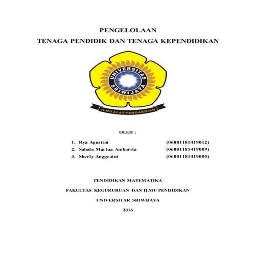 MakalahTenaga Pendidik dan Tenaga Kependidikan