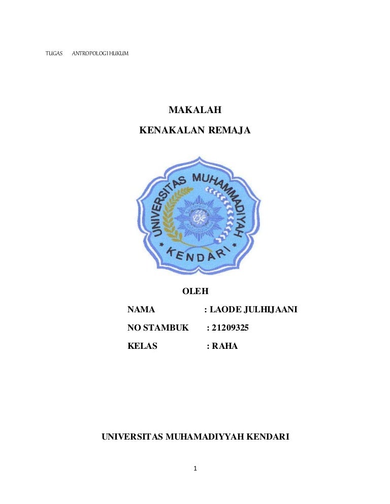 Makalah Kenakalan Remaja