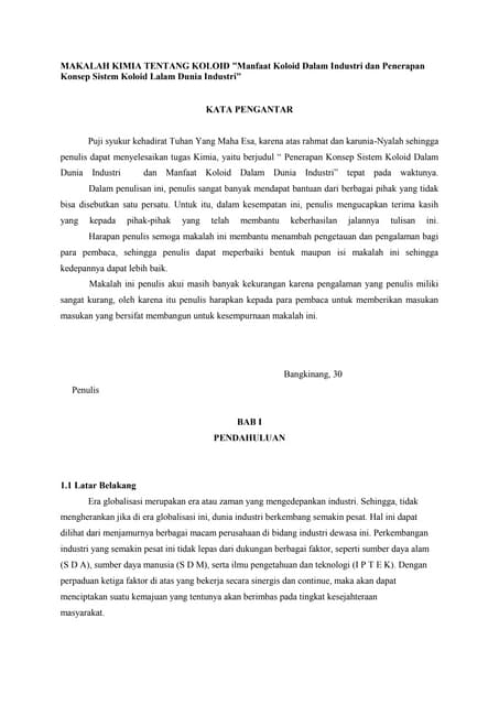 Makalah Sistem Koloid