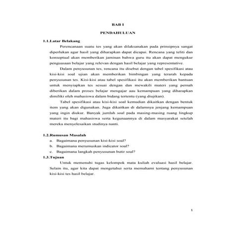 Makalah kisi kisi pembuatan soal