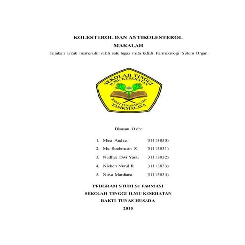 Makalah kolesterol dan antikolesterol