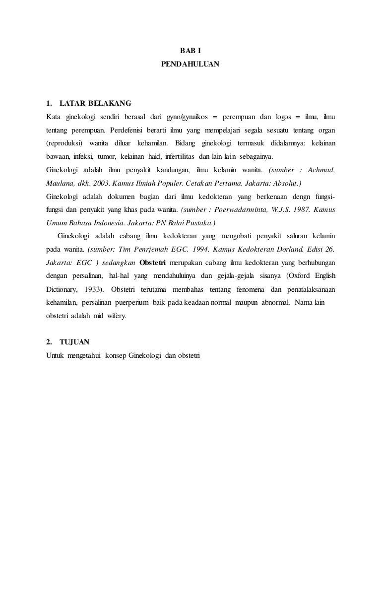 Makalah Konsep Ginekologi Dan Obstetri