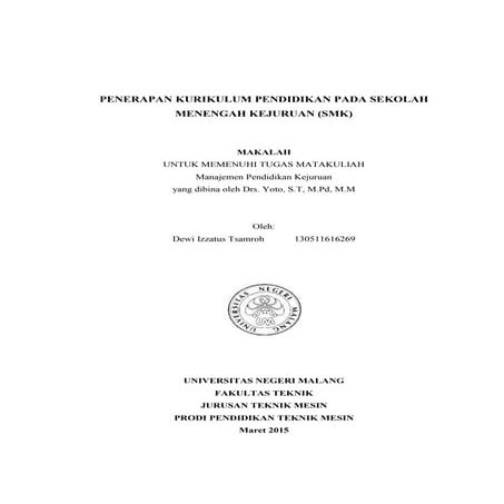 Manajemen Pendidikan Kejuruan - Kurikulum SMK