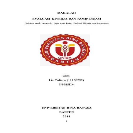 Makalah evaluasi kinerja dan kompensasi sebelum ust