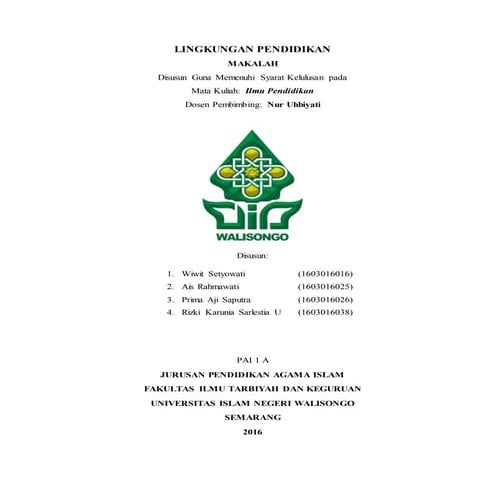 Makalah Lingkungan Pendidikan