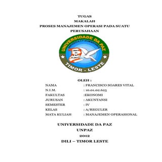 Makalah manajemen operasi