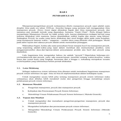 Makalah manajemen proyek sistem informasi