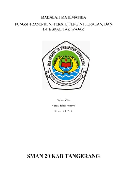 Makalah matematika integral