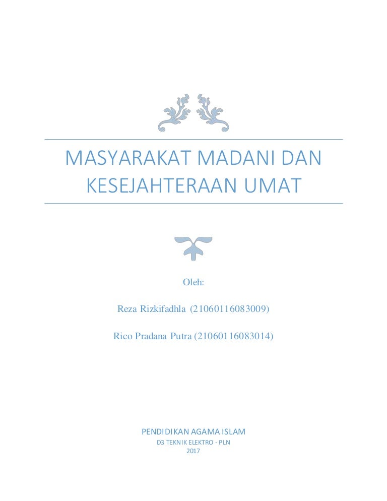 Makalah Maysarakat Madani Dan Kesejahteraan Umat