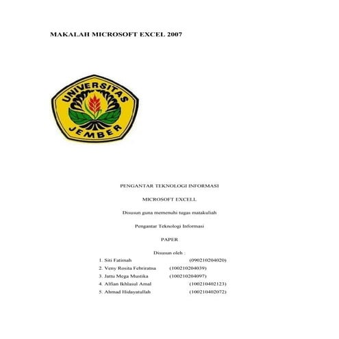 Modul microsoft excel 2013 | PDF
