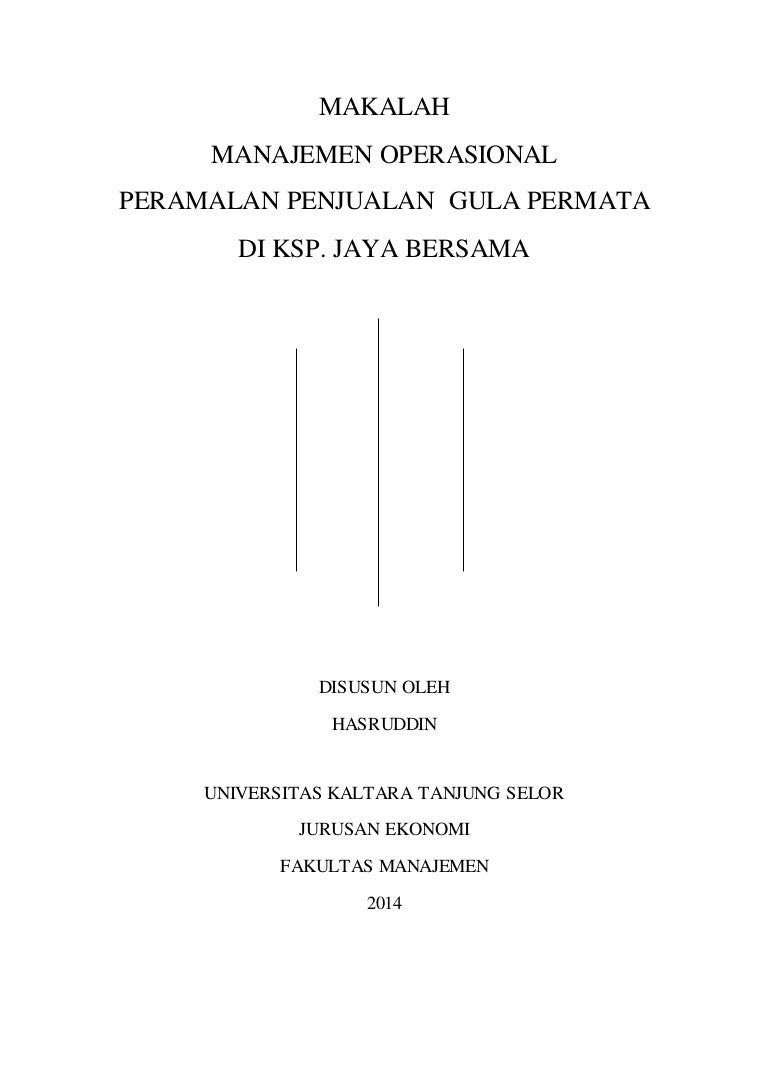 Manajemen Operasional Peramalan Penjualan Gula Permata