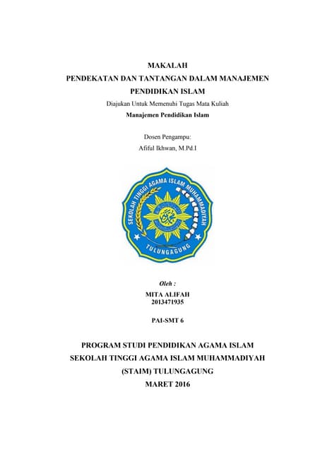 Makalah Manajemen Pendidikan Islam Pdf