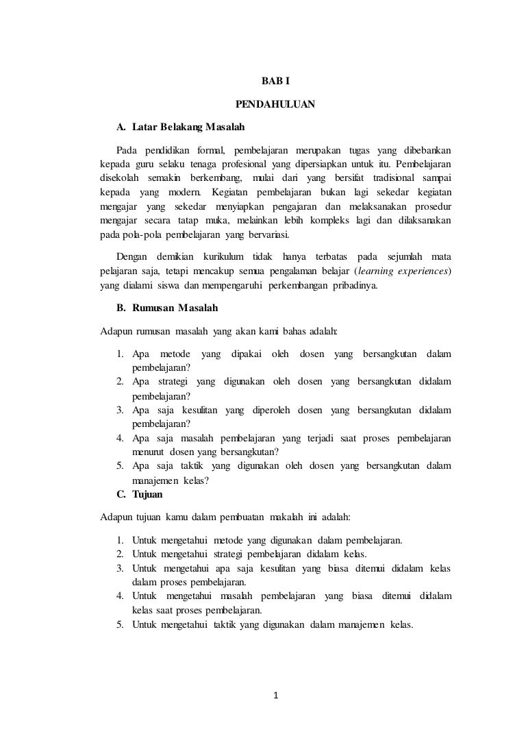 Makalah Observasi Kelas