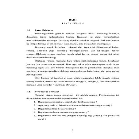 Makalah Olahraga Renang