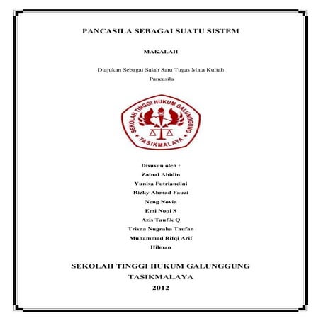 Makalah pancasila sebagai suatu sistem
