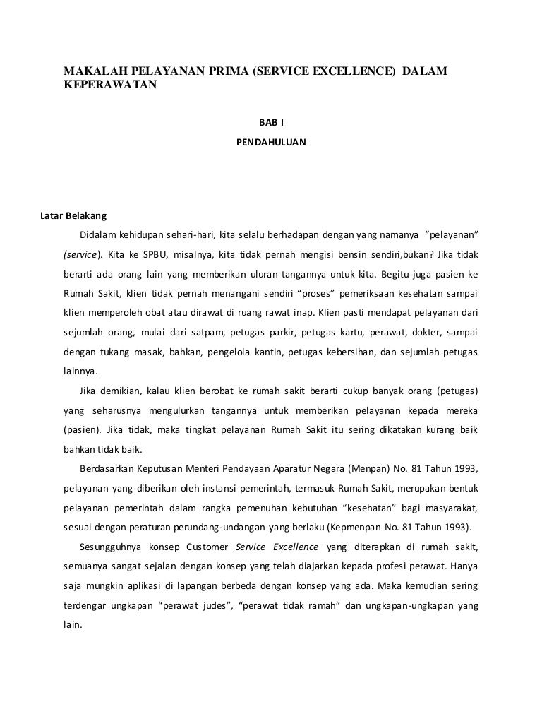 Makalah Pelayanan Prima