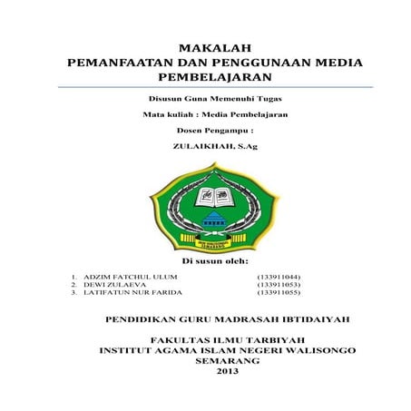 Makalah Pemanfaatan dan Penggunaan Media Pembelajaran 