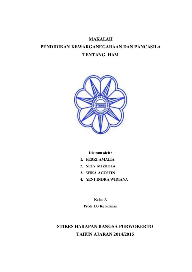 Makalah Pendidikan Kewarganegaraan Dan Pancasila Tentang Ham